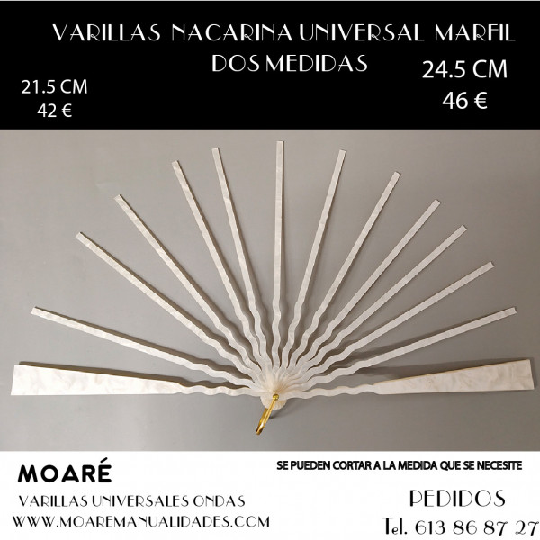 VARILLAS NACARINA MARFIL UNIVERSAL O PUÑAL