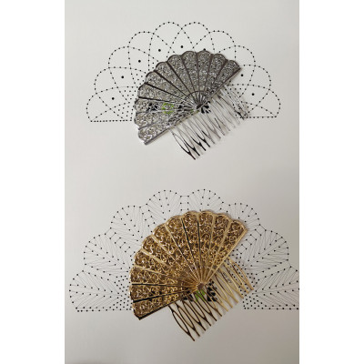 Peineta ABANICO + PATRON ENCAJE DE BOLILLOS