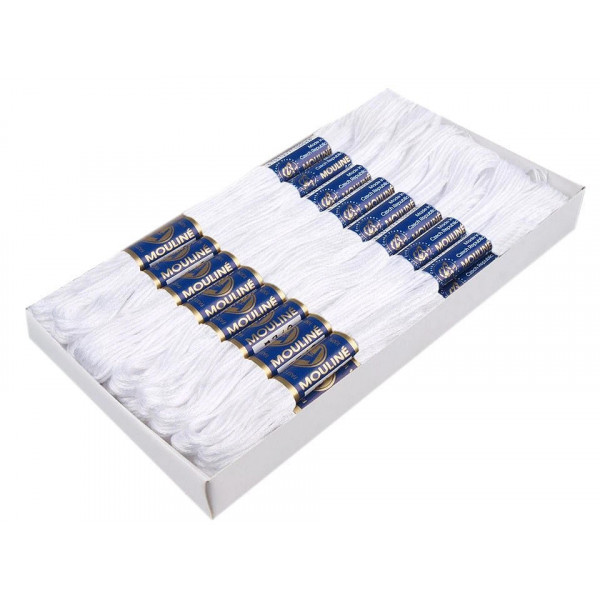 BLANCO Hilo de algodón para bordar Mouline