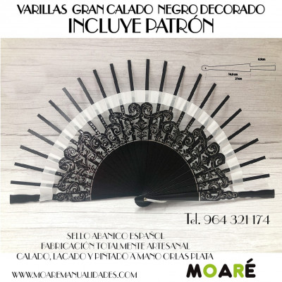 Varillas GRAN CALADO NEGRO ORLAS PLATA