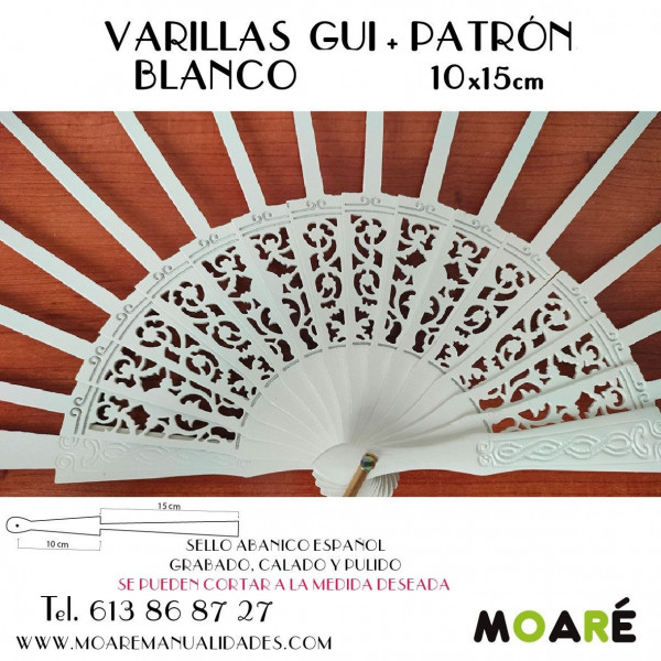 GUI Varillas abanico  BLANCO  10+15cm