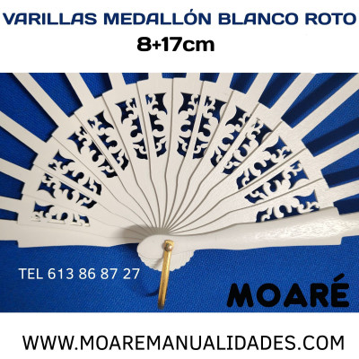 VARILLAS SIPO MEDALLON BLANCO ROTO  8+17cm