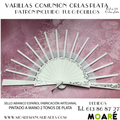 Varillas COMUNIÓN 8+9.5CM Encaje de bolillos o bordado en tul