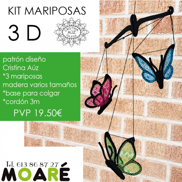 KIT MARIPOSAS MOVIL + patrón encaje de bolillos