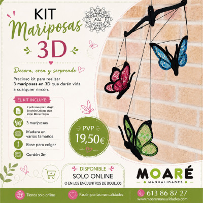 KIT MARIPOSAS MOVIL encaje de bolillos