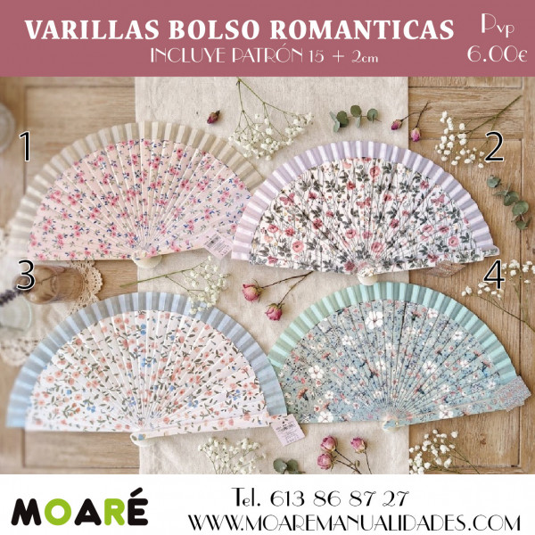 VARILLAS abanico BOLSO ROMANTICAS