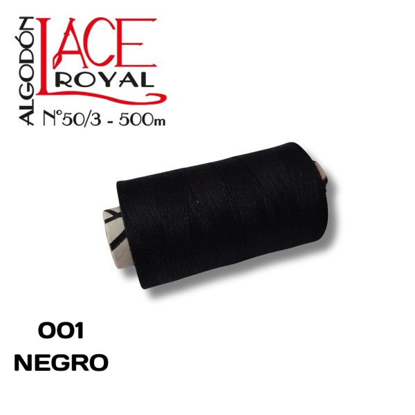 001 NEGRO N50 ALGODÓN EGIPCIO ROYAL