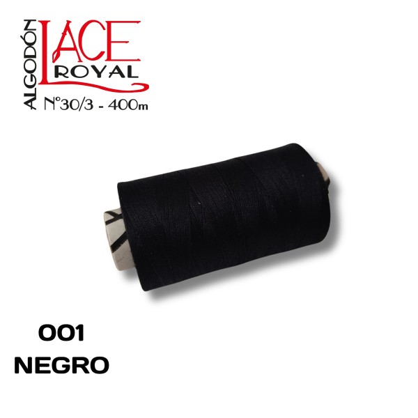 001 NEGRO N30 ALGODON EGIPCIO ROYAL