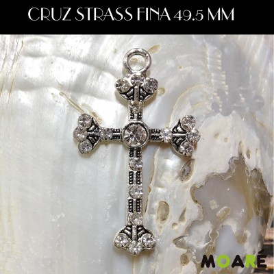 Cruz  fina Strass 40 mm