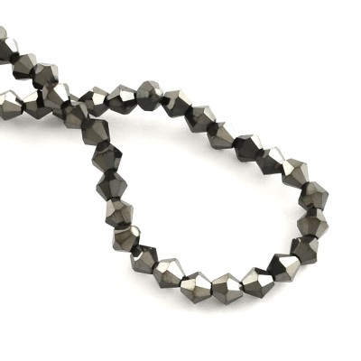 Cristal tallado Metálico  Negro 4mm 100 und
