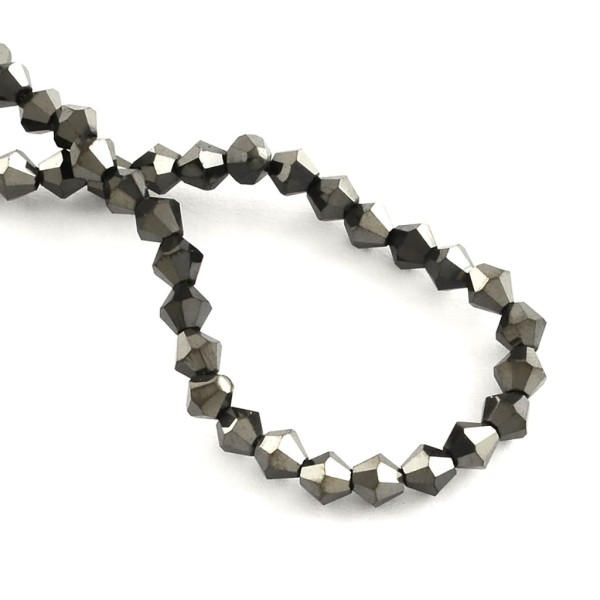 Cristal tallado Metálico  Negro 4mm  75ud