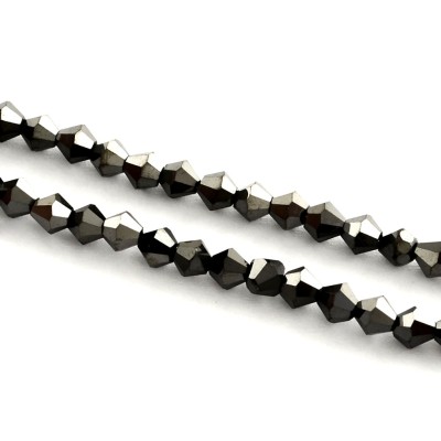 Cristal tallado Metálico  Negro 4mm 100 und