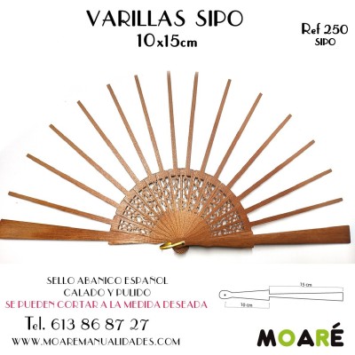Varillas abanico SIPO PULIDO 10+15cmL Encaje de bolillos