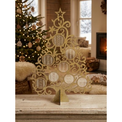 ARBOL NAVIDAD MADERA  + patron encaje de bolillos