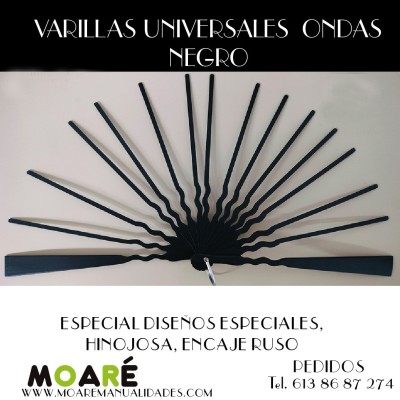 Varillas abanico UNIVERSAL O PUÑAL NEGRO