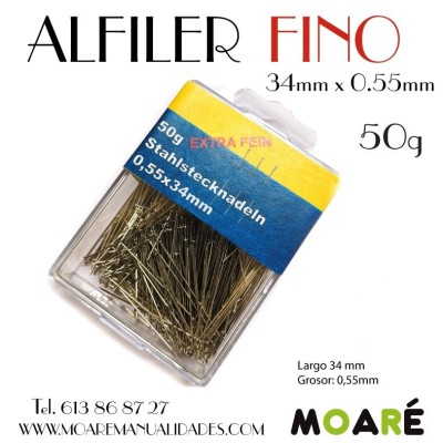 Alfiler Acero 34x0.55mm 50gr