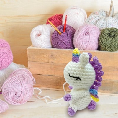 KIT LLAVERO AMIGURUMI UNICORNIO
