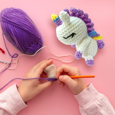 KIT LLAVERO AMIGURUMI UNICORNIO