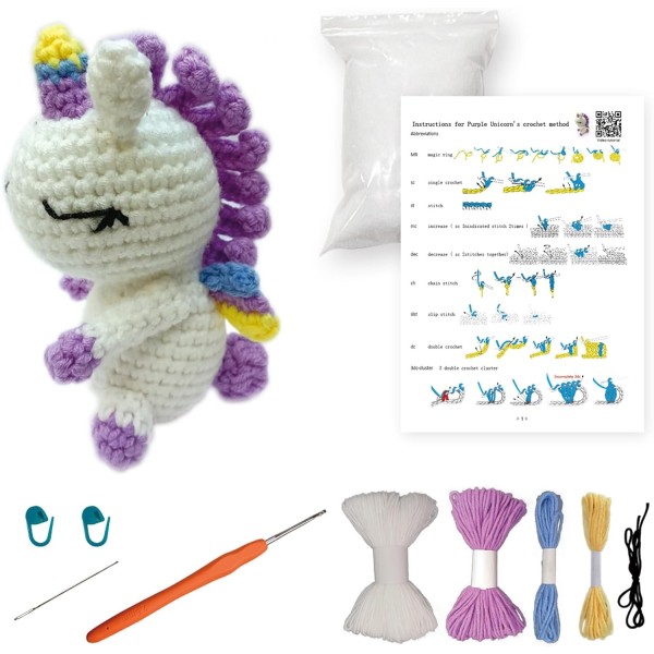 KIT LLAVERO AMIGURUMI UNICORNIO