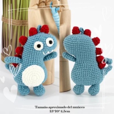 KIT LLAVERO AMIGURUMI DINOSAURIO