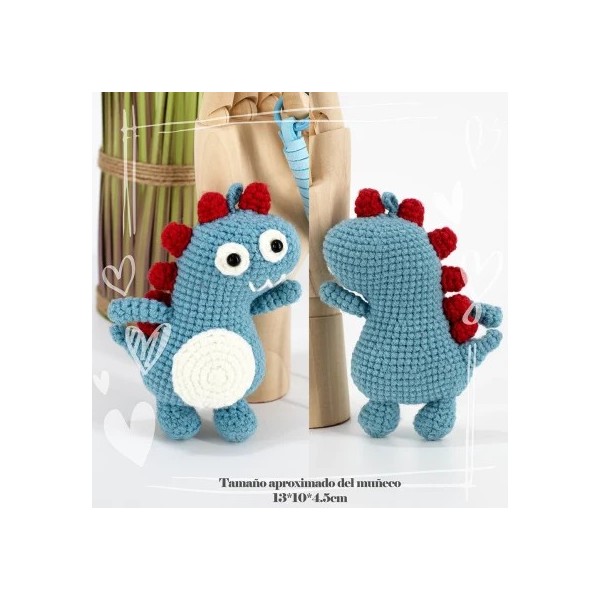 KIT LLAVERO AMIGURUMI DINOSAURIO