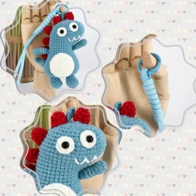 KIT LLAVERO AMIGURUMI DINOSAURIO