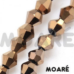 Cristal tallado Metálico Ocre 3mm 100 uds