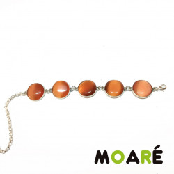 Pulsera 5 Piedra natural  lisa 20x20mm
