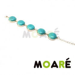 Pulsera 5 Piedra natural  lisa 20x20mm