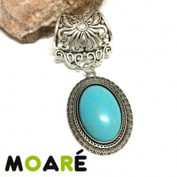 MINI Sujeta fular FLOR PEQUE + Colgante Negro o Turquesa MINI Sujeta fular FLOR PEQUE + Colgante Negro o Turquesa