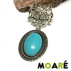 MINI Sujeta fular FLOR PEQUE + Colgante Negro o Turquesa MINI Sujeta fular FLOR PEQUE + Colgante Negro o Turquesa