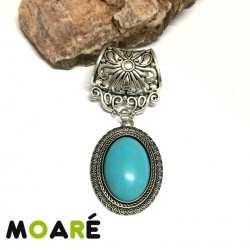 MINI Sujeta fular FLOR PEQUE + Colgante Negro o Turquesa MINI Sujeta fular FLOR PEQUE + Colgante Negro o Turquesa