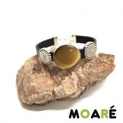 Pulsera plana negro + picado
