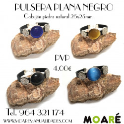 Pulsera plana negro + picado