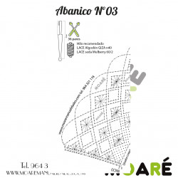 Varillas abanico BLANCO + patrón