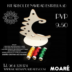 KIT ÁRBOL NAVIDAD ESTRELLA 3D
