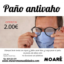 Paño gafas Antivaho