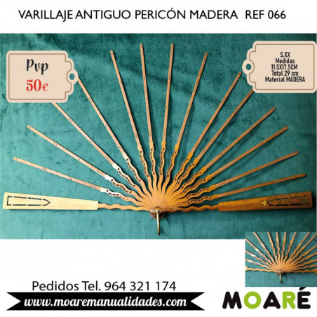 VARILLAJE ANTIGUO PERICÓN MADERA  REF 066